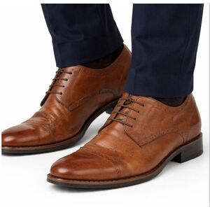 Vince Camuto brown leather wingtip dress shoes size 12